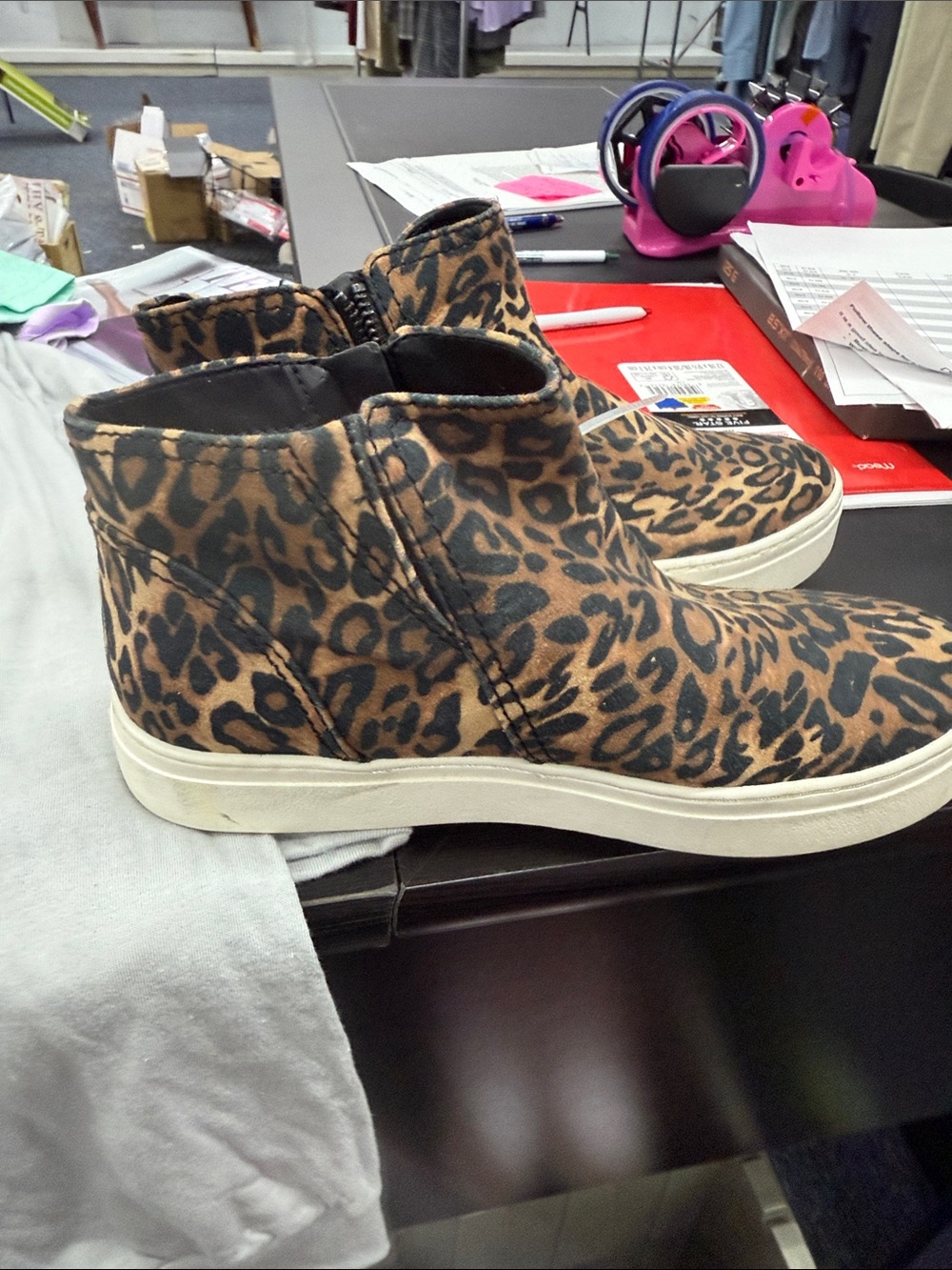 Naturalizer Leopard-Pattern Slip-On Bootie in Tan and Black